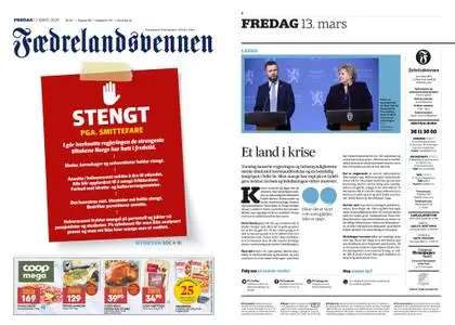 Fædrelandsvennen – 13. mars 2020