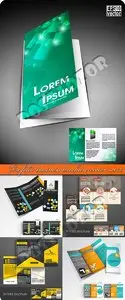 Tri fold business brochure vector set 35