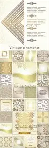 Vector - Vintage invitations with gold patterns