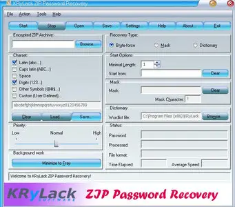 KRyLack Zip Password Recovery 3.53.66