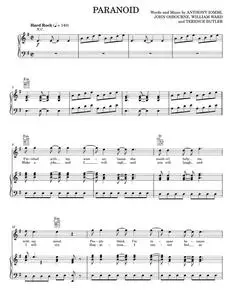 Paranoid - Black Sabbath, Ozzy Osbourne (Piano-Vocal-Guitar)