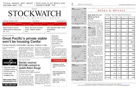 Stockwatch - Canada Daily – December 18, 2019