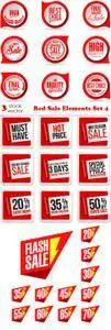 Vectors - Red Sale Elements Set 4