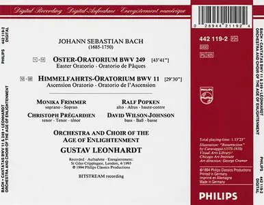 Johann Sebastian Bach - Gustav Leonhardt -  Cantatas: Oster-Oratorium BWV 249, Himmelfahrts-Oratorium BWV 11 (1994)