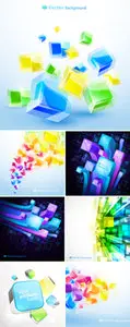 3D Bright Abstract Backgrounds Vector
