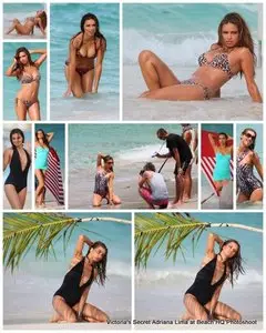 Victoria`s Secret Adriana Lima at Beach HQ Photoshoot