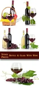 Stock Photo - Bottle & Glass With Wine