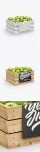 Crate with Green Apples Mockup 78464