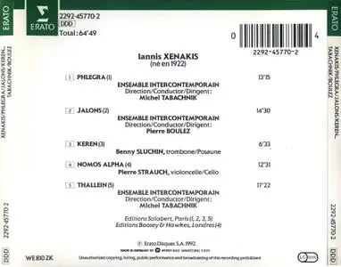 Ensemble Intercontemporain, Boulez, Tabachnik - Iannis Xenakis: Phlegra; Jalons; Keren; Nomos; Alpha; Thallein (1992)