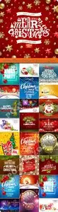 2016 Merry Christmas and Happy New Year vector background 28