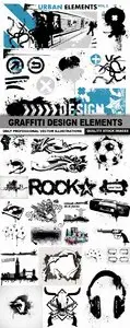 Graffiti Design Elements - 25 Vector