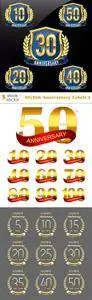 Vectors - Stylish Anniversary Labels 3