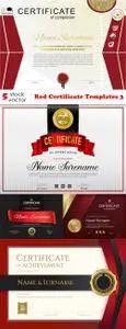 Vectors - Red Certificate Templates 3