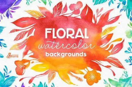 CreativeMarket - Floral Watercolor Backgrounds