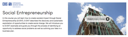 Coursera: Copenhagen Business School - Social Entrepreneurship
