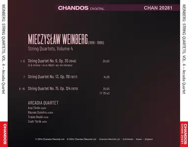 Arcadia Quartet - Mieczysław Weinberg: String Quartets, Vol.4: Nos. 6, 13 & 15 (2024)