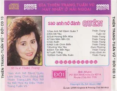 Thiên Trang - Sao Anh Nỡ Đành Quên (1990)