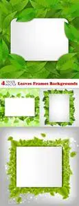 Vectors - Leaves Frames Backgrounds