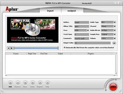 Aplus FLV to MP3 Converter 8.87