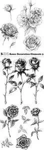 Vectors - Roses Decoration Elements 3