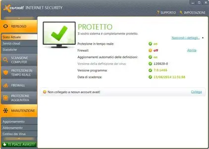 Avast! Internet Security 7.0.1466.549