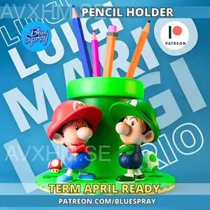 Pencil Holder Babies Mario and Luigi