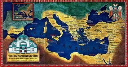 National Geographic - Byzantine Empire and Constantinople Mosaic Style Maps