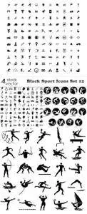 Vectors - Black Sport Icons Set 12