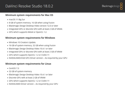 Blackmagic Design DaVinci Resolve Studio 18.0.2 macOs / Linux
