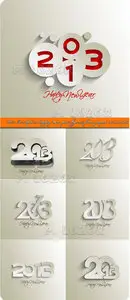 2013 Inscription happy new year figures from paper vector set 2