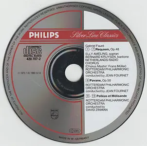 Fauré - Rotterdam PO / Zinman - Requiem, Pavane, Pelléas et Mélisande (1975/1979, 1987 remaster, Philips # 420 707-2)