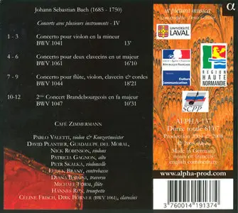 J.S. Bach - Cafe Zimmermann / Pablo Valetti - Concerts avec plusieurs instruments IV (2008) {Repost}