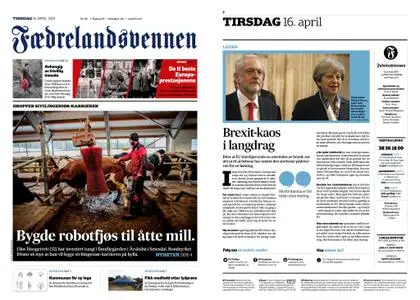 Fædrelandsvennen – 16. april 2019
