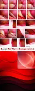 Vectors - Red Waves Backgrounds 9
