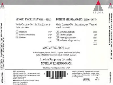 Maxim Vengerov, Mstislav Rostropovich, London Symphony Orchestra - Prokofiev & Shostakovich: Violin Concertos No.1 (1994)