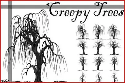 Greepy Trees Photoshop Brushes
