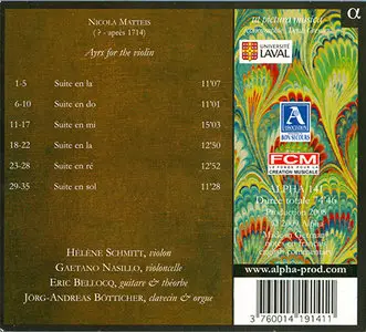 Nicola Matteis - Helene Schmitt - Ayrs for the Violin (2009) {Repost}