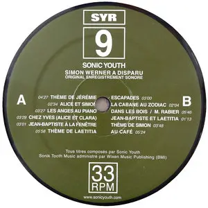 Sonic Youth - Simon Werner a disparu (Original Soundtrack) Vinyl rip in 24 Bit/96 Khz + CD-format 