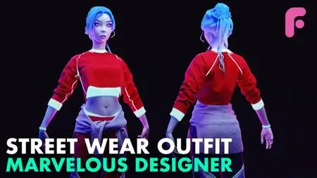 Streetwear outfit in Marvelous Designer