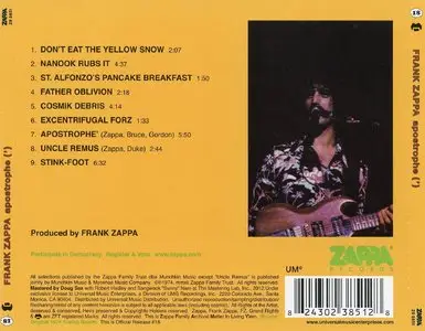 Frank Zappa - Over-nite Sensation (1973) + Apostrophe (') (1974) {2012 UMe Remaster}