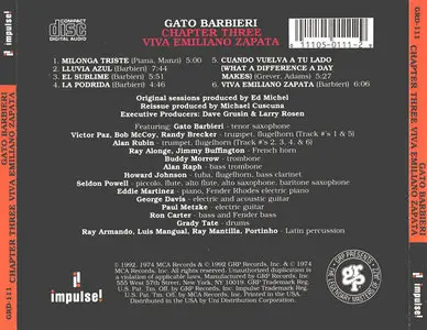 Gato Barbieri - Chapter Three-Viva Emiliano Zapata  1975