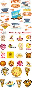 Vectors - Pizza Design Elements