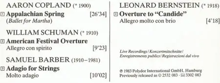 Copland: Appalachian Spring etc - Leonard Bernstein
