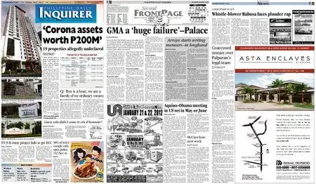 Philippine Daily Inquirer – January 14, 2012