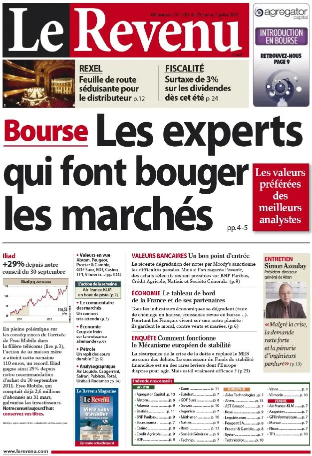Le Revenu Hebdo Bourse N ° 1181 du 29 Juin au 5 Juillet 2012