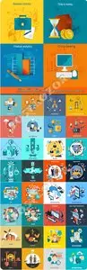 Templates flat design concept icons vector 9