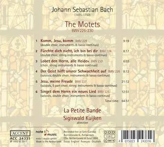 La Petite Bande & Sigiswald Kuijken - Bach: The Motets (2017)