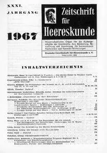 Zeitschrift fur Uniformkunde №209-214 1967