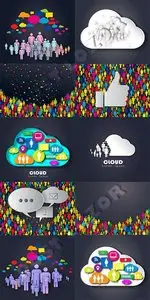 Social Networks clouds vector
