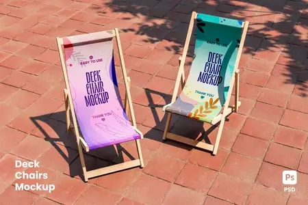 EE - Two Folding Deck Chairs Mockup DGV4QFB